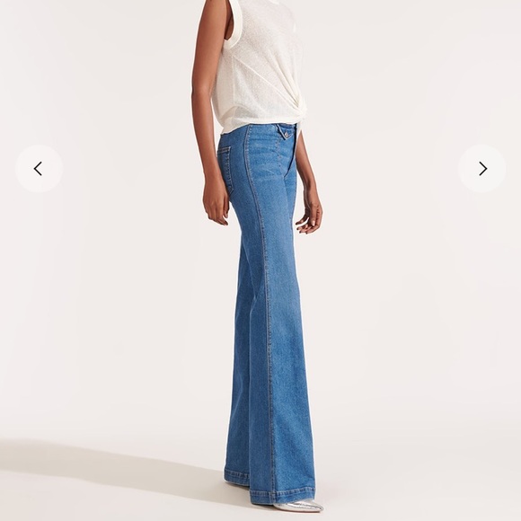 VERONICA BEARD Ember Wide Leg Jean Powdered Ocean - Picture 3 of 12